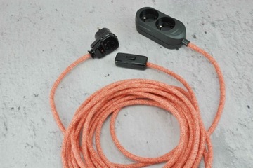 клубничный кабель с натуральной оплеткой лофт-паук