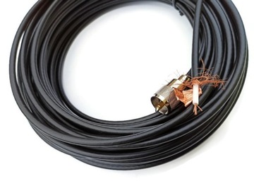 Kabel H155 50Ohm 10 m + wtyki UC1 skaner, CB , HF