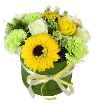 KWIATY MYDLANE PACHNĄCE FLOWER BOX PREZENT DEKORACJA KOMPOZYCJA