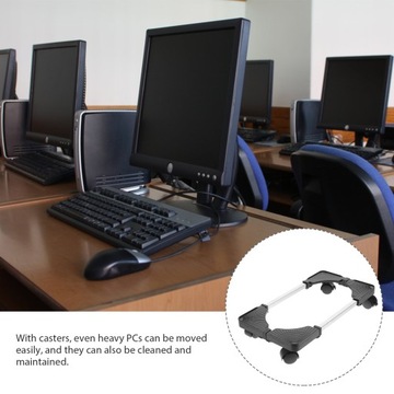 Настольная подставка для настольных компьютеров на колесиках.