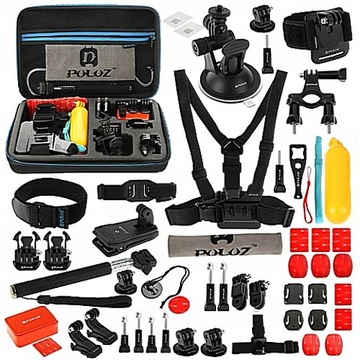 XXL НАБОР АКСЕССУАРОВ КРЕПЛЕНИЯ ДЛЯ СПОРТИВНЫХ КАМЕР ЧЕХОЛ ДЛЯ ШТАТИВА GoPro 53в1