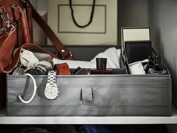 ИКЕА СКУББ Коробка с отделениями серый 44х34х11 см