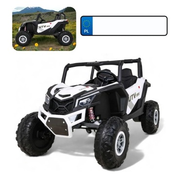 Buggy UTV-MX na akumulator dla dzieci Biały + Napęd 4x4 + Pilot + Audio LED