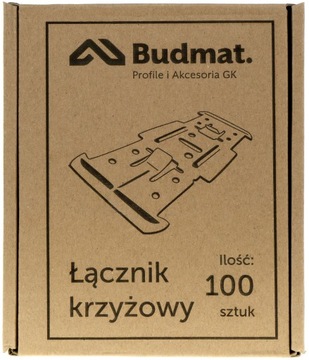 КРЕСТОВОЙ СОЕДИНИТЕЛЬ BUDMAT ДЛЯ CD-ПРОФИЛЕЙ, ПОДВЕСНЫХ ПОТОЛКОВ, ЩИТОВ GKY, 100 шт.