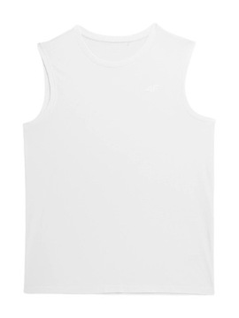 Koszulka tank top 4F biały 4FSS23-TSLEM016