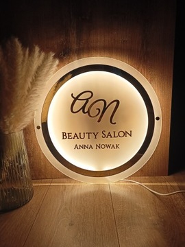 Szyld PODŚWIETLANY LED NEON LOGO TABLICA REKLAMOWA 50 CM POŁYSK