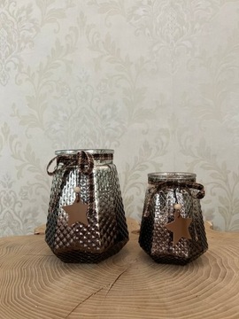 КОРИЧНЕВАЯ СТЕКЛЯННАЯ КРЫШКА, РОЖДЕСТВЕНСКОЕ УКРАШЕНИЕ, 18 СМ