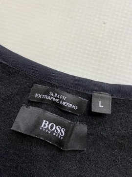 Hugo Boss ORANGE cienki czarny wełniany sweterk /S