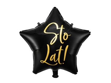 id_4027 Balon foliowy Sto Lat GWIAZDKA 40cm CZARNA