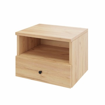 Szafka nocna wisząca, szuflada z uchwytem i półka, szerokość 50 cm