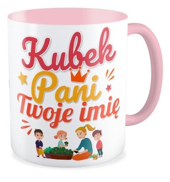 Kubek różowy przedszkole NAJLEPSZA Twoje imię