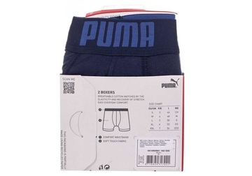 PUMA BOKSERKI MĘSKIE MAJTKI 2 PARY FASHION BOXER GRANATOWE/JEANS r.L