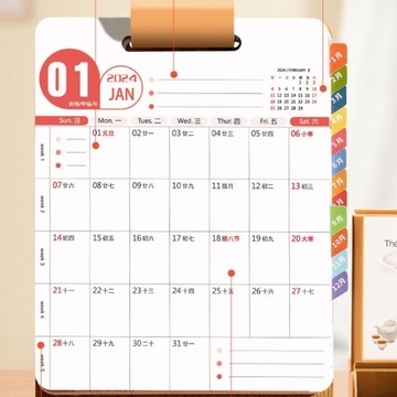 Kalendarz na biurko na rok 2024 z pojemnikiem na ołówki i kartkami z notatkami do pokoju wieloosobowego na biurku