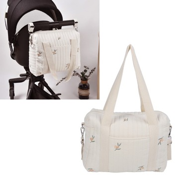 ОРГАНАЙЗЕР ДЛЯ КОЛЯСКИ, ХЛОПКОВАЯ СУМКА ДЛЯ ПОДГЛЕННИКОВ