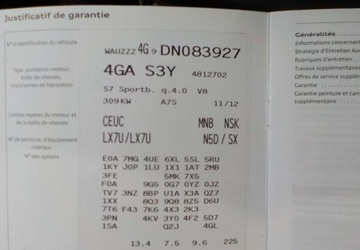 Audi A7 C7 S7 Sportback 4.0 TFSI 420KM 2012 Audi S7 Sportback Okazja 4.0 Benzyna 420KM, zdjęcie 39