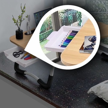 СКЛАДНОЙ СТОЛИК ДЛЯ НОУТБУКА, ПЛАНШЕТНОГО КОМПЬЮТЕРА С ПОЛКОЙ