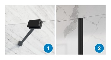 Parawan wannowy czarny na wannę 100 P szkło grafit