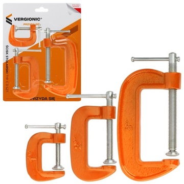 ЗАЖИМ МЕТАЛЛИЧЕСКИЙ ЗАМОК ДЛЯ МАСТЕРСКИХ ТИПА С РУЧКА 3 шт.