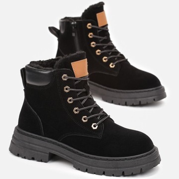 Born2Be Черные женские Trappers 41 Зимние из эко-кожи