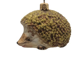 BOMBKI CHOINKOWE SZKLANE Jeżyk 8x7cm