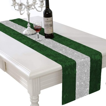 BIEŻNIK GRUBY CYRKONIE VELVET 40x180 WELWET WELUR