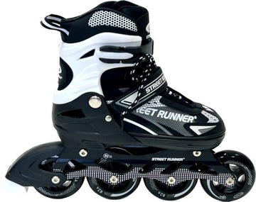 Łyżworolki młodzieżowe ABEC7 regulowane rozm 39-42 SPEEDY BLACK