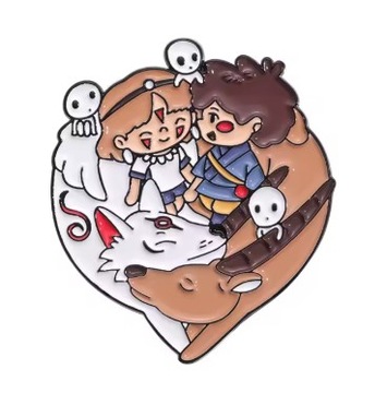 Przypinka Pin badge metalowy zamek Hauru Ghibli Anime Mononoke Hime Totoro
