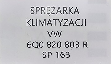 ORIG. KOMPRESOR KLIMATIZACE AUDI / SKODA SEAT VW- 6Q0820803R