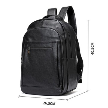 КОЖАНЫЙ РЮКЗАК МУЖСКОЙ СТИЛЬНЫЙ НОУТБУК Черный