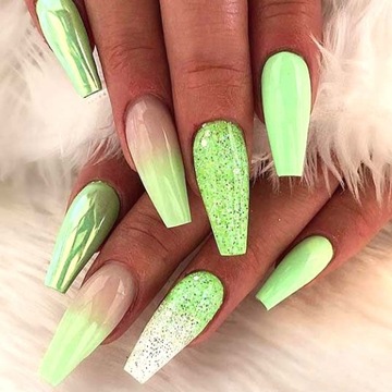 НАБОР УКРАШЕНИЙ ДЛЯ НОГТЕЙ, 5 ШТ. GREEN DUST GLITTER