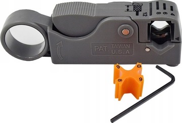 STRIPPER ŚCIĄGACZ IZOLACJI RG6 KABLI KONCENTRYCZNYCH PODWÓJNY NÓŻ