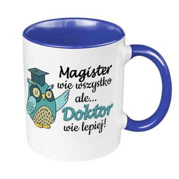 Kubek 330ml blue- z okazji obrony doktoratu.