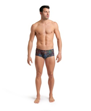 Szorty kąpielowe Arena OVERVIEW SWIM LOW WAIST SHORT BLACK MULTI 75