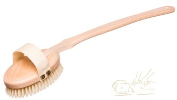 BRISTA szczotka do masażu ciała SZCZECINA rączka peeling lekkie złuszczanie