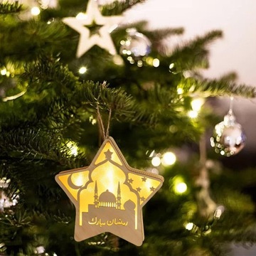 Деревянные светильники Eid AL Adha, декоративный ночник, подвесной светильник, стиль B