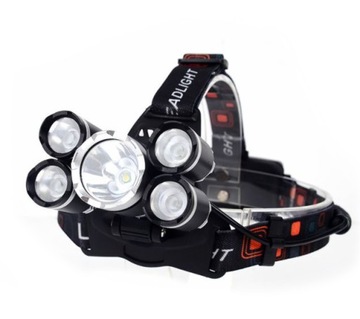МОЩНАЯ ФАРА 5 x LED T6 АККУМУЛЯТОРНАЯ ФАРА CREE
