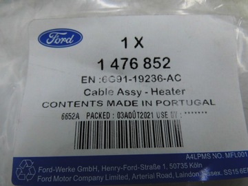 КАБЕЛЬ ОБОГРЕВАТЕЛЯ FORD S-MAX MK1 GALAXY MK3 _ 1476852 _ 6G91-19236-AC