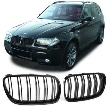 GRILL NERKI ATRAPA BMW X3 E83 CZARNY POŁYSK