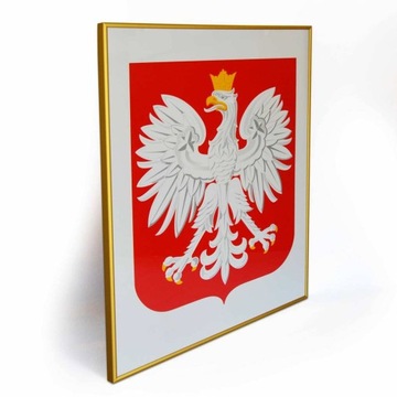ПОЛЬСКАЯ ЭМБЛЕМА 40x30см ЗОЛОТО АЛЮМИНИЕВАЯ рамка А3