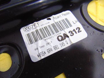 ПЕРЕДНЕЕ СИДЕНИЕ ЛЕВОЕ ВОДИТЕЛЯ VW POLO V 6R LIFT 5D 6R4881105Q