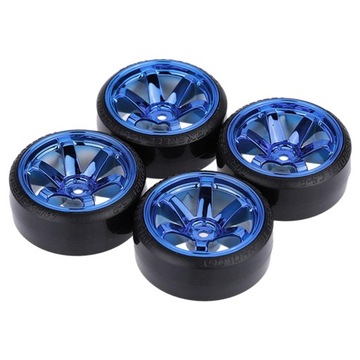 4x Gumowe koła Opony do HSP Kyosho 1/10 Srebrne