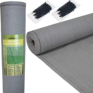 SIATKA cieniująca 125 cm 1,25 x 50M 90% CIEŃ SZARA