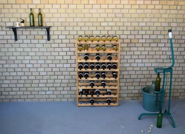 Деревянная полка для винной стойки 56 бутылок