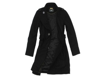 ТРЕНЧ PEPE JEANS Черный шерстяной ТРЕНЧ, размер L