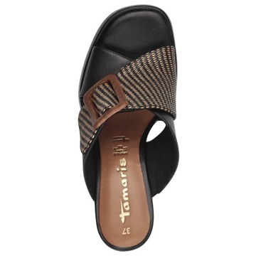 Klapki damskie Tamaris 1-27223-42 098 BLACK COMB czarne SKÓRA R..36