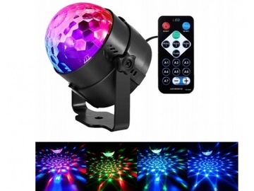СВЕТОДИОДНЫЙ ПРОЕКТОР DISCO BALL RGB ДЛЯ ВЕЧЕРИНКИ ЛАЗЕР + ПУЛЬТ ДИСТАНЦИОННОГО УПРАВЛЕНИЯ
