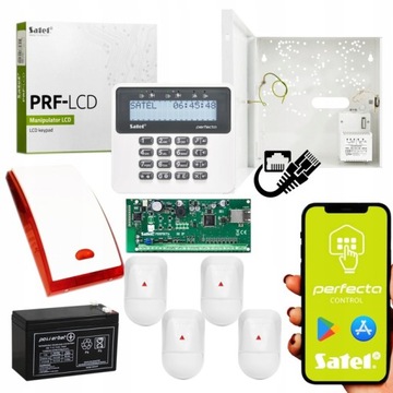 ZESTAW ALARMOWY SATEL PERFECTA IP MODUŁ LAN 4 CZUJNIKI PIR PET APLIKACJA