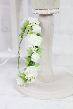 Wianek komunijny do włosów kwiatowy wianuszek