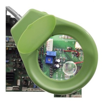 Бестеневая светодиодная настольная лампа с увеличительным стеклом 5x/10x - зеленая