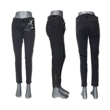 Diesel Slandy Zip jeansy damskie rurki z zamkami 00SPUI-0680I oryg. W32/L32